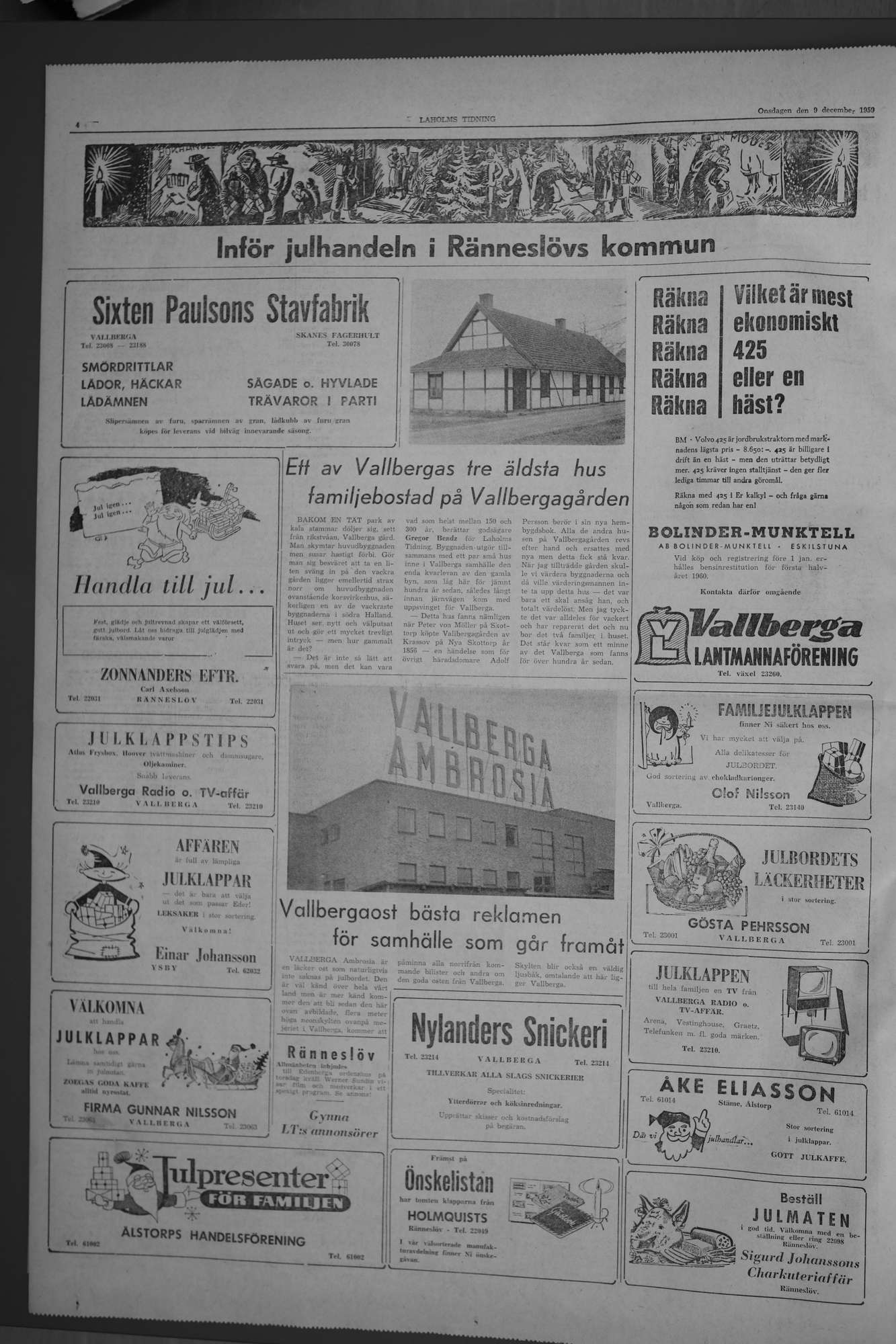 Laholms Tidning Onsdag 9 december 1959, sida 4