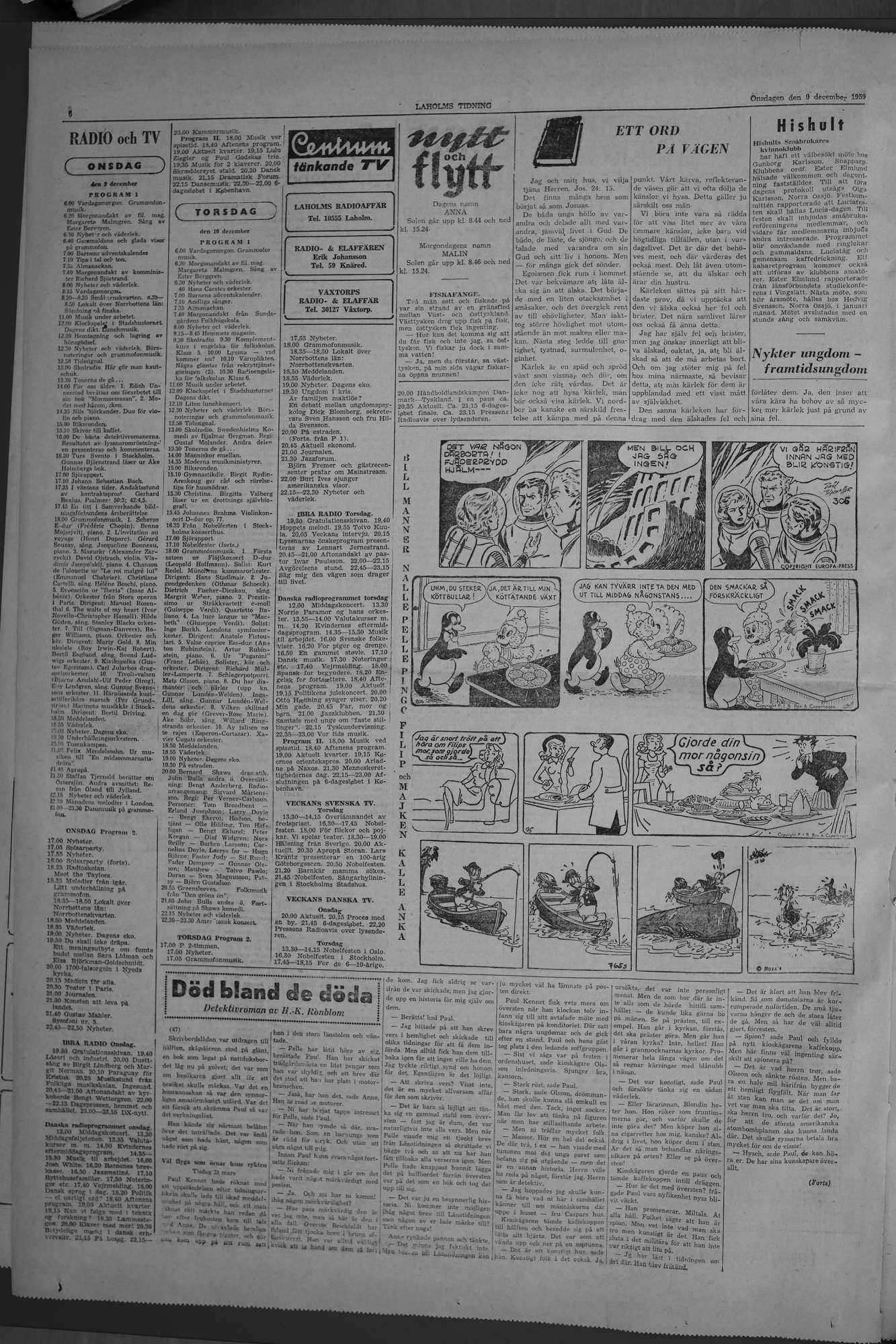 Laholms Tidning Onsdag 9 december 1959, sida 6