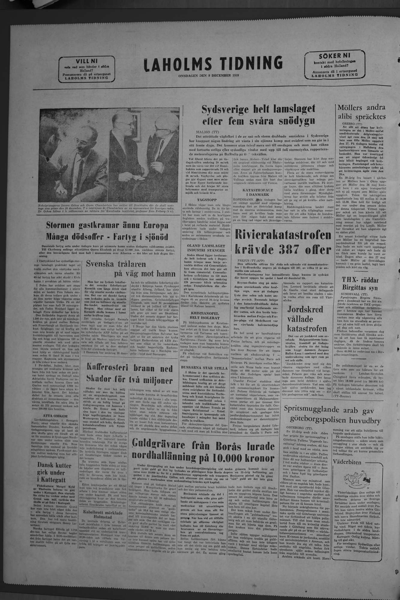 Laholms Tidning Onsdag 9 december 1959, sida 8
