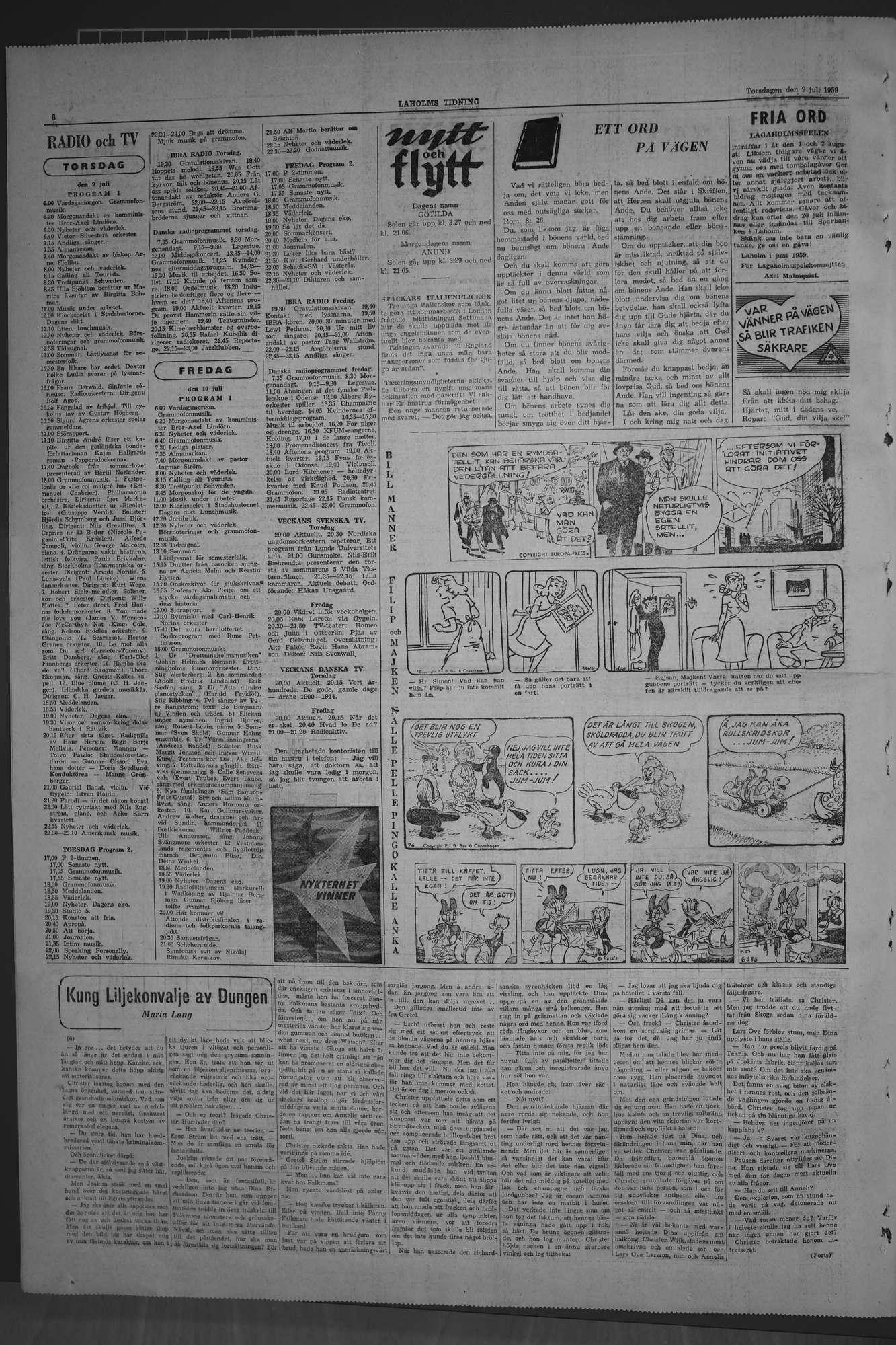 Laholms Tidning Torsdag 9 juli 1959, sida 6