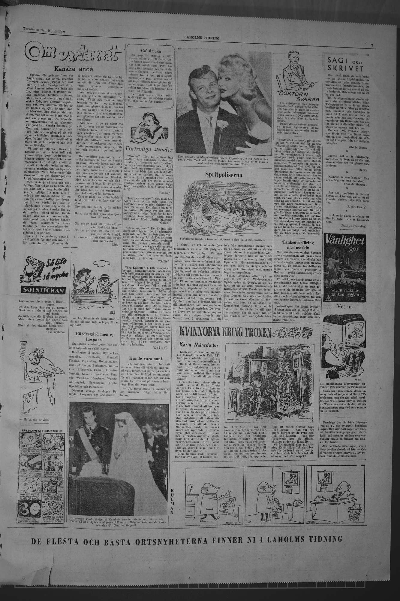 Laholms Tidning Torsdag 9 juli 1959, sida 7