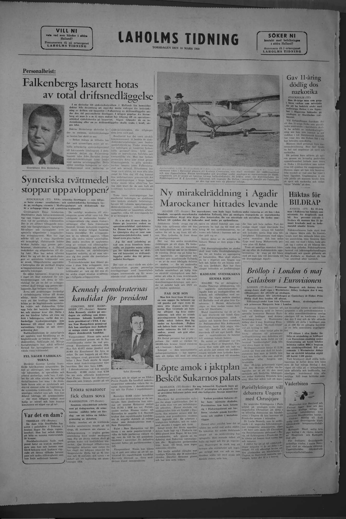 Laholms Tidning Torsdag 10 mars 1960, sida 8
