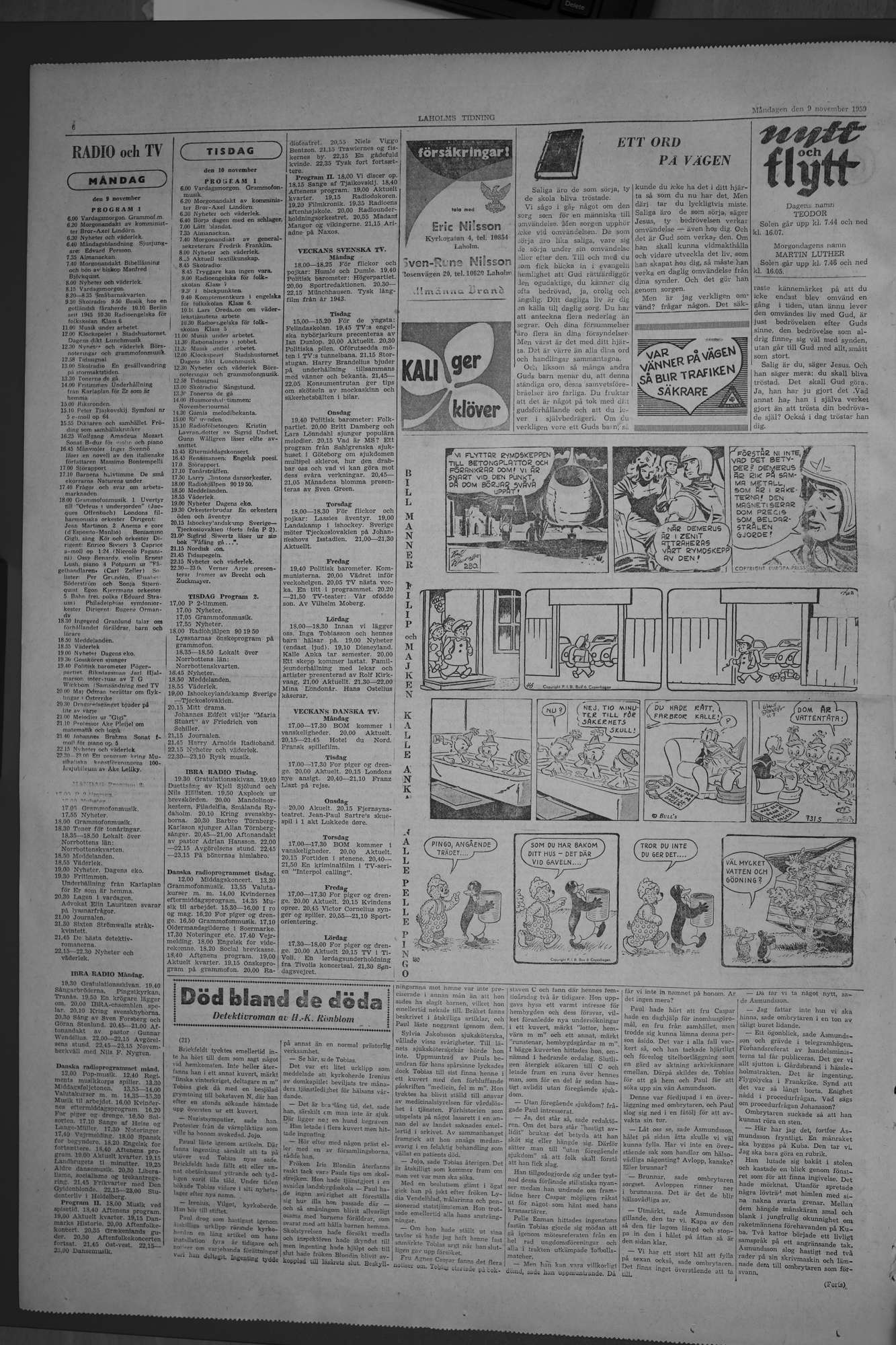 Laholms Tidning Måndag 9 november 1959, sida 6