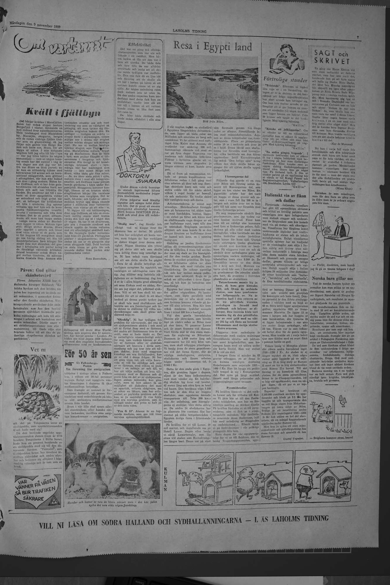 Laholms Tidning Måndag 9 november 1959, sida 7