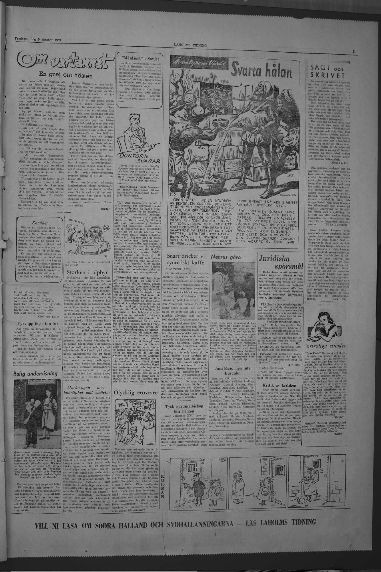 Laholms Tidning Fredag 9 oktober 1959, sida 7