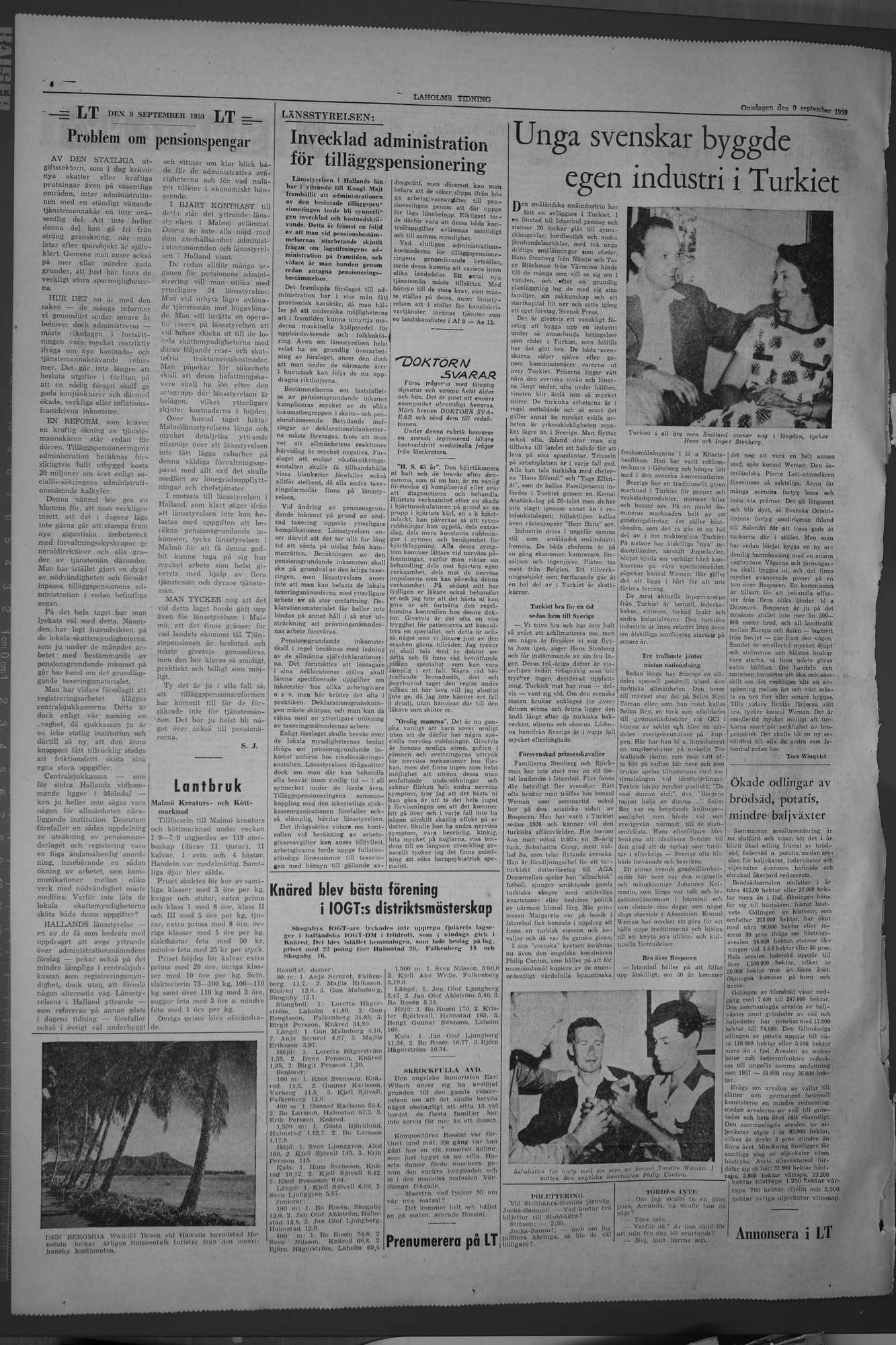 Laholms Tidning Onsdag 9 september 1959, sida 4