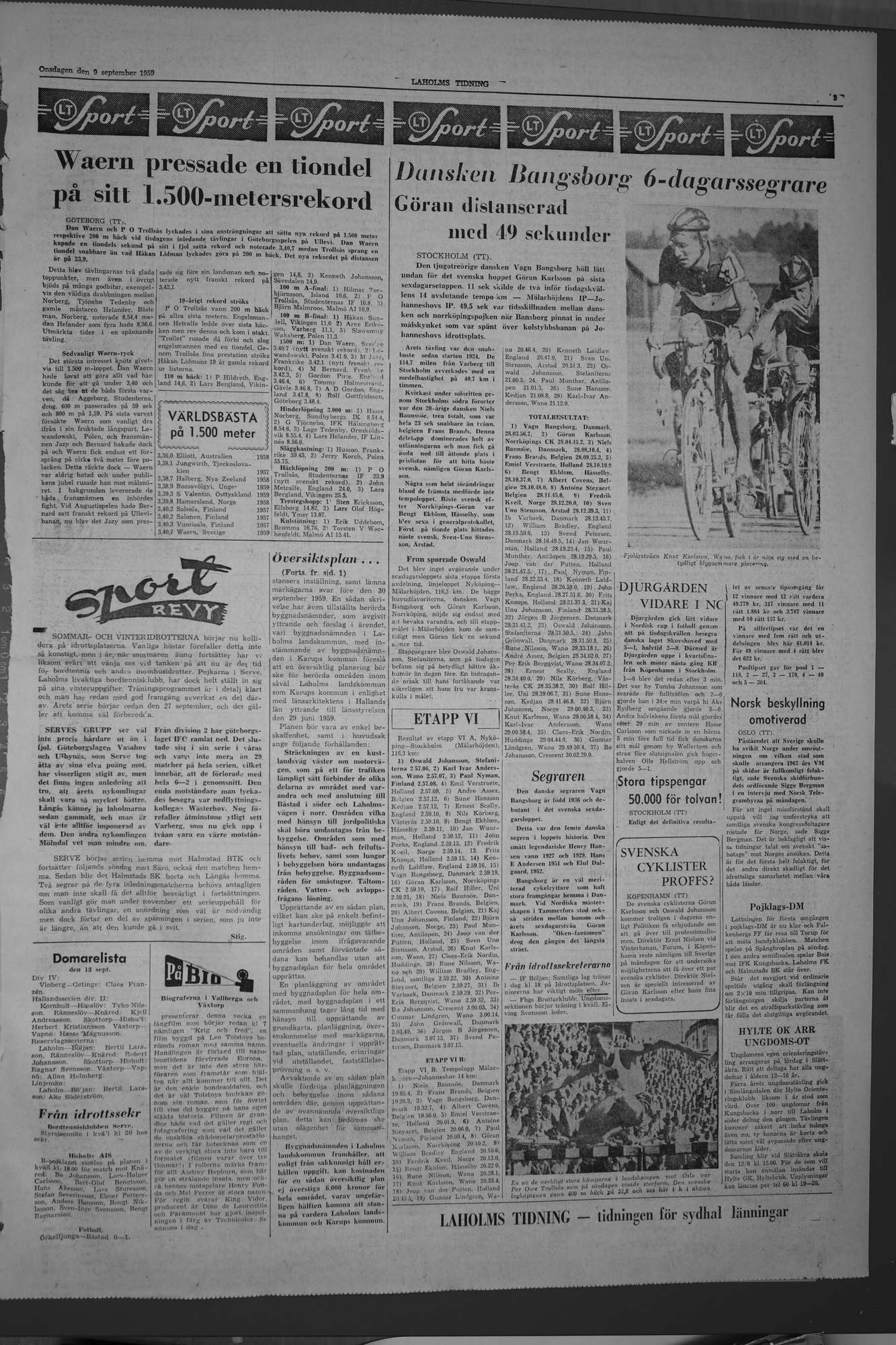 Laholms Tidning Onsdag 9 september 1959, sida 5