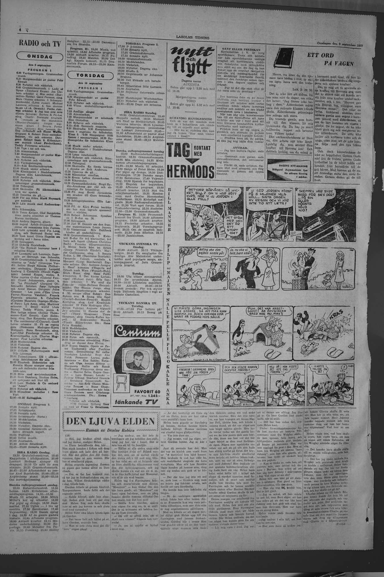 Laholms Tidning Onsdag 9 september 1959, sida 6