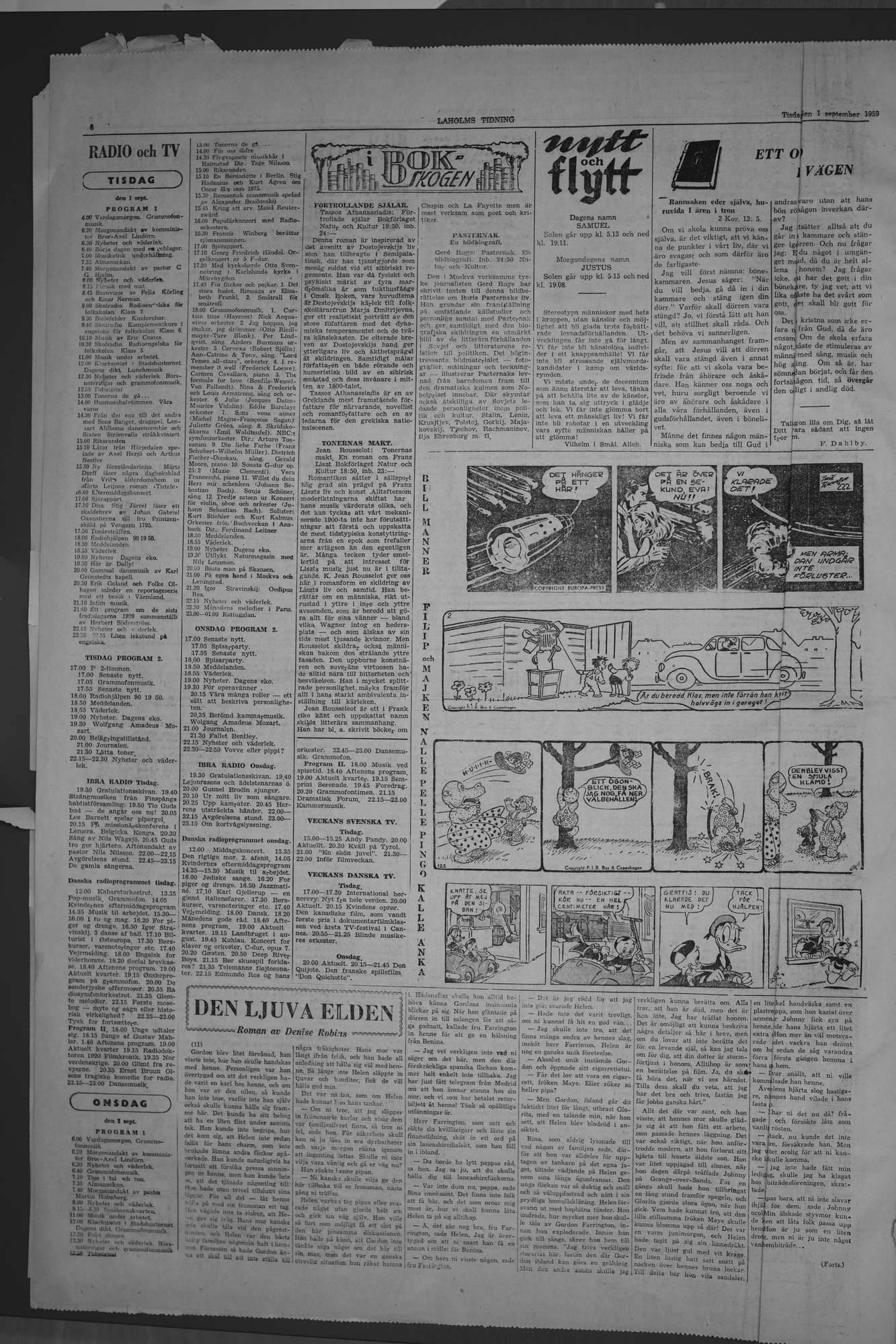 Laholms Tidning Tisdag 1 september 1959, sida 6