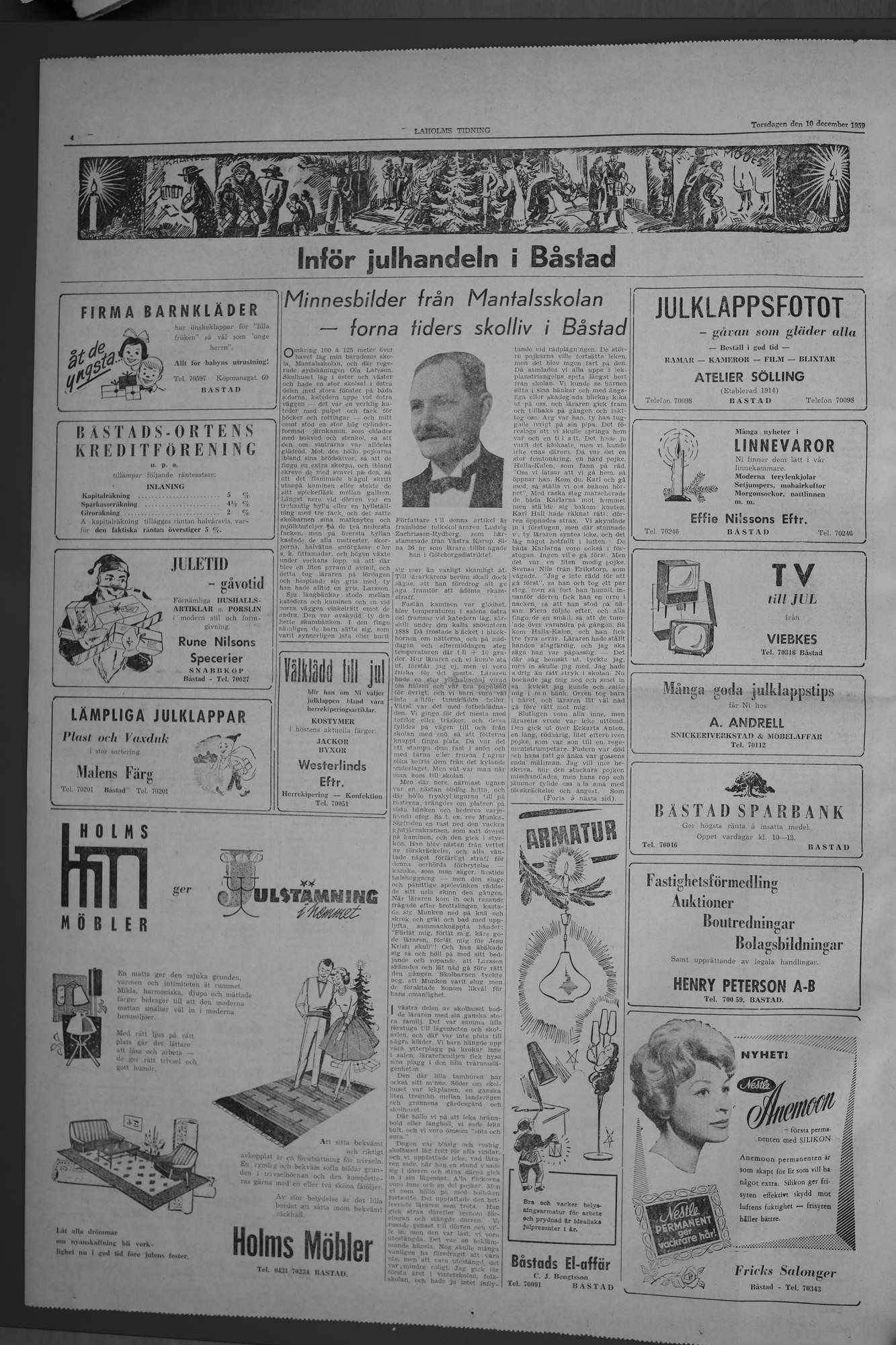 Laholms Tidning Torsdag 10 december 1959, sida 4