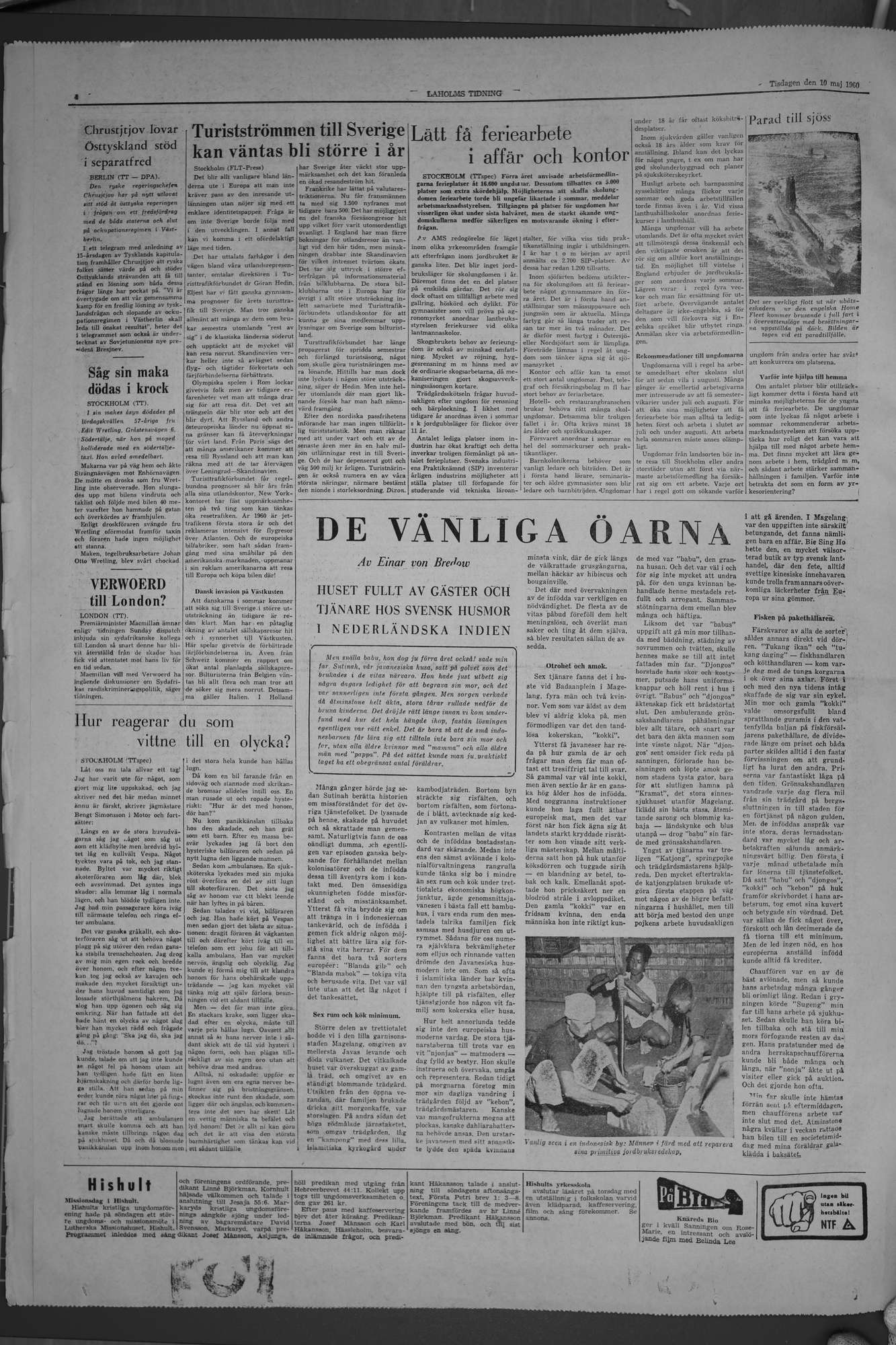 Laholms Tidning Tisdag 10 maj 1960, sida 4
