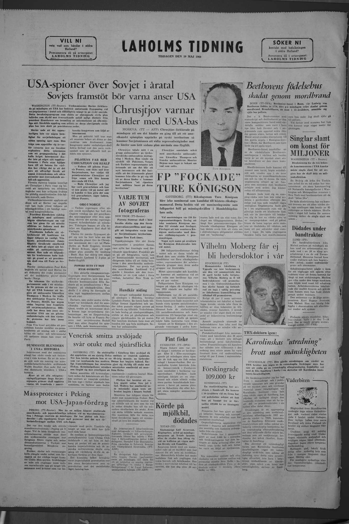 Laholms Tidning Tisdag 10 maj 1960, sida 8