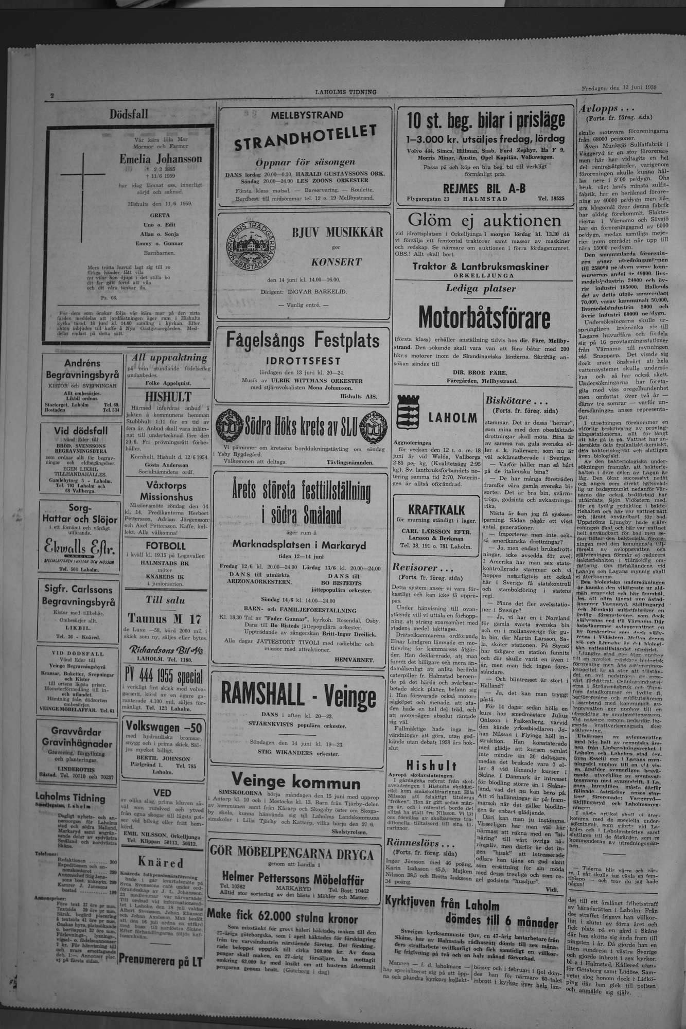 Laholms Tidning Fredag 12 juni 1959, sida 2