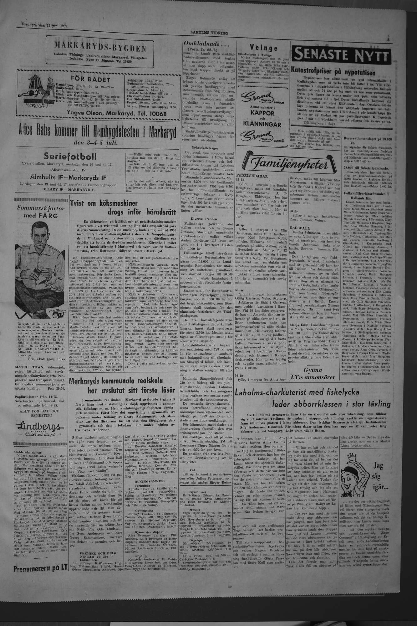 Laholms Tidning Fredag 12 juni 1959, sida 3
