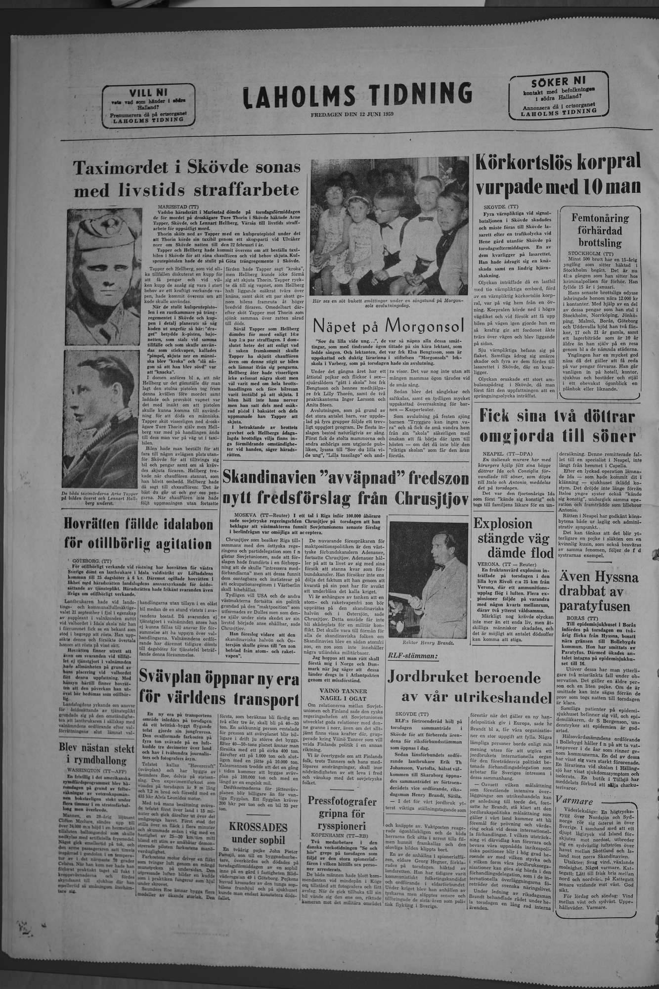 Laholms Tidning Fredag 12 juni 1959, sida 8