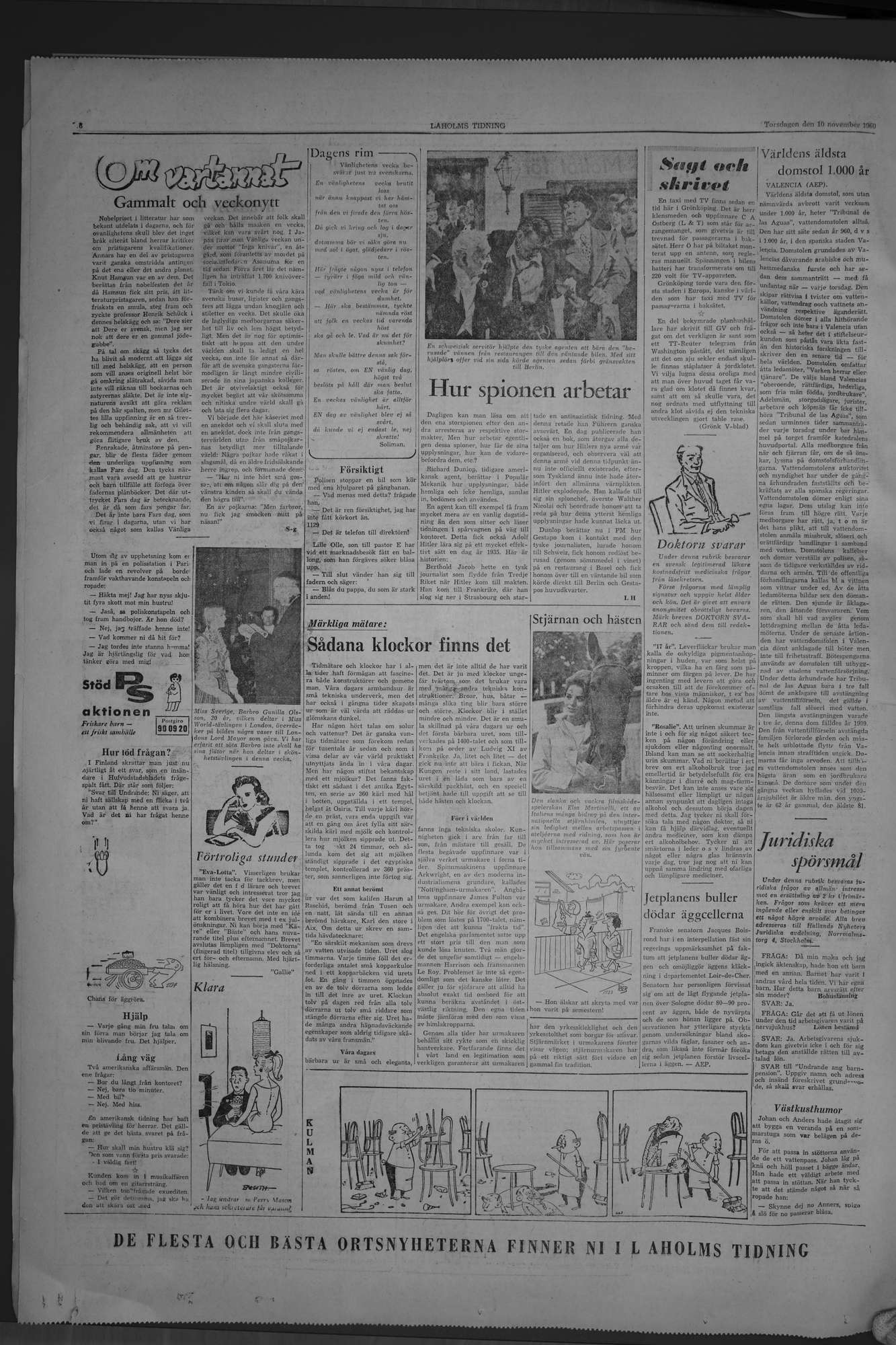 Laholms Tidning Torsdag 10 november 1960, sida 6
