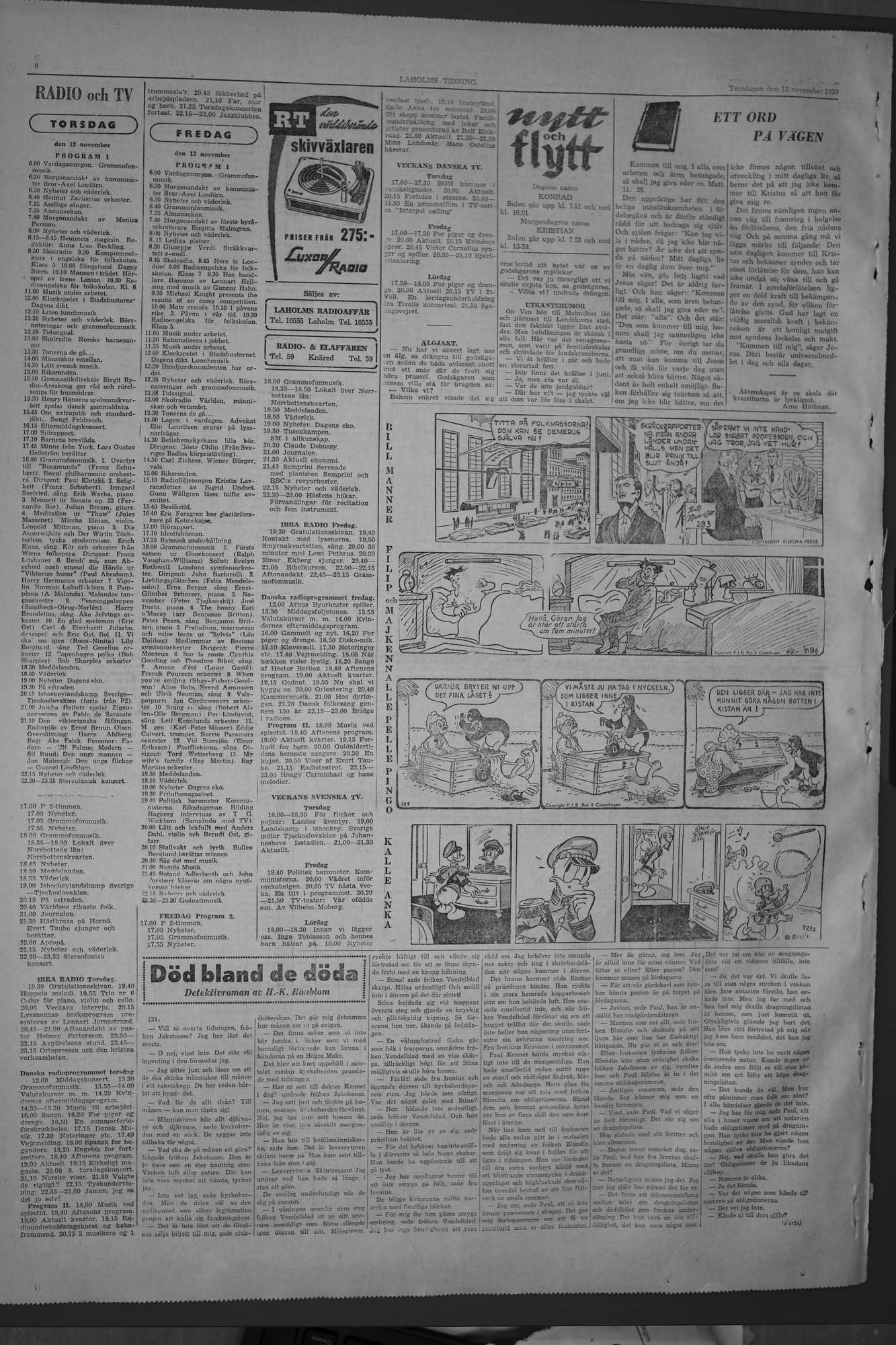 Laholms Tidning Torsdag 12 november 1959, sida 6