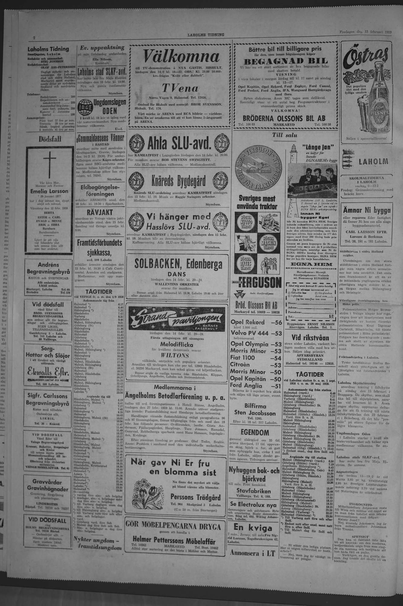 Laholms Tidning Fredag 13 februari 1959, sida 2
