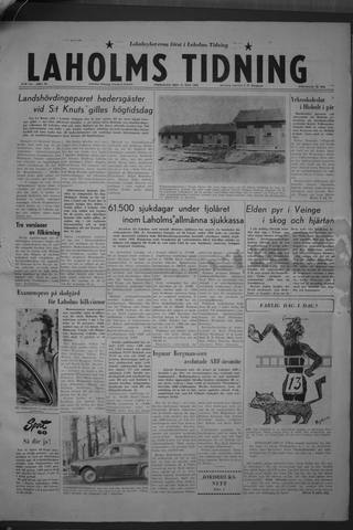 Förstasidan, Fredag 13 maj 1960