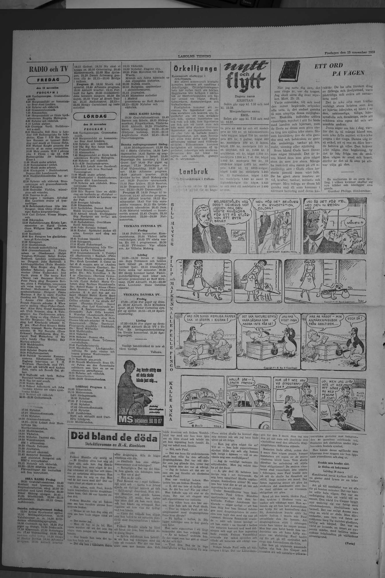 Laholms Tidning Fredag 13 november 1959, sida 6