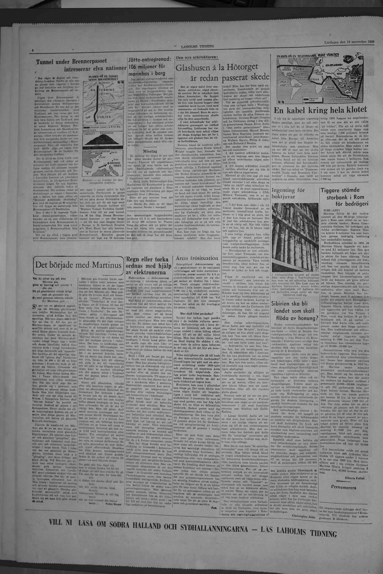 Laholms Tidning Lördag 14 november 1959, sida 4