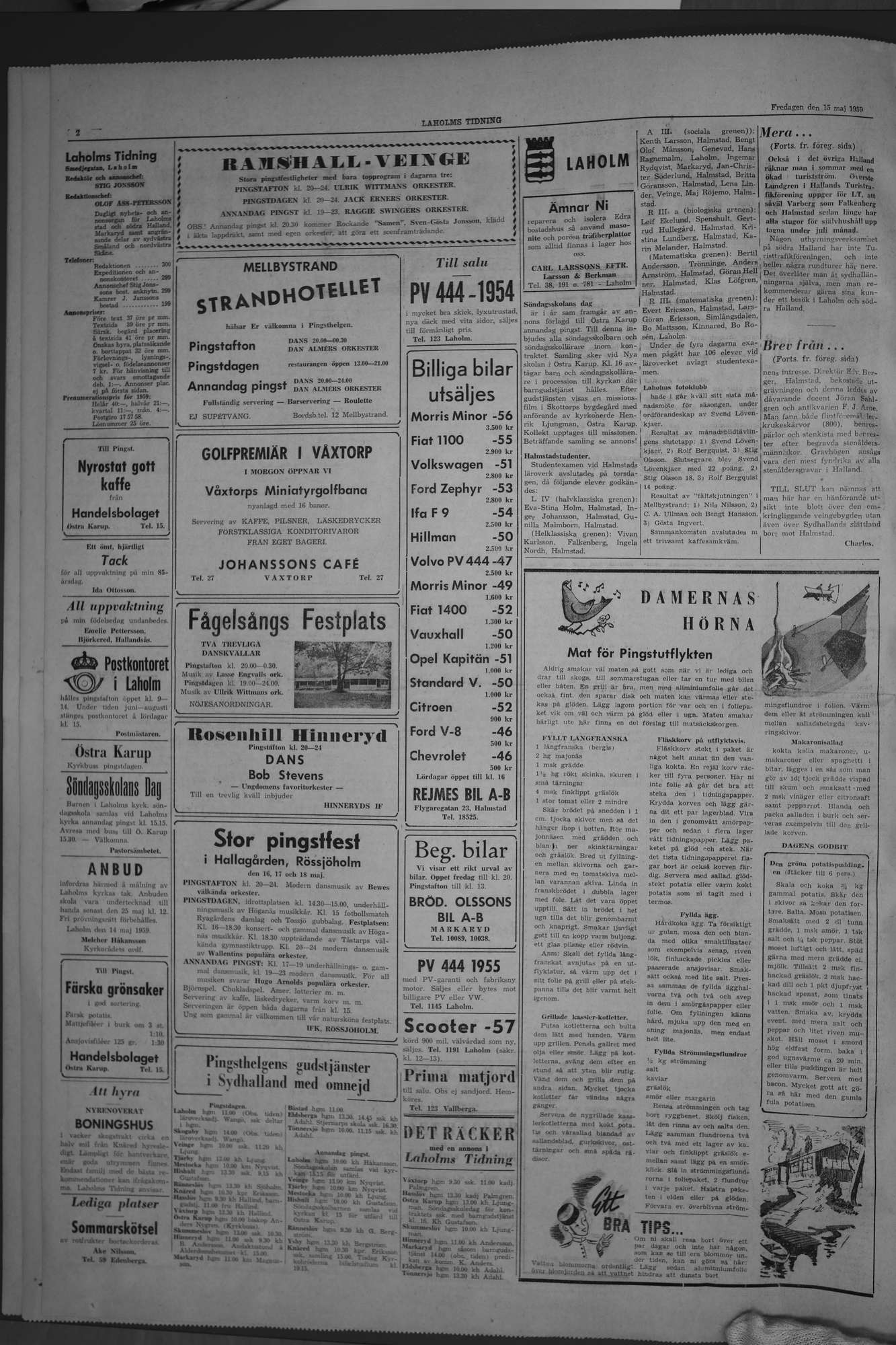 Laholms Tidning Fredag 15 maj 1959, sida 2