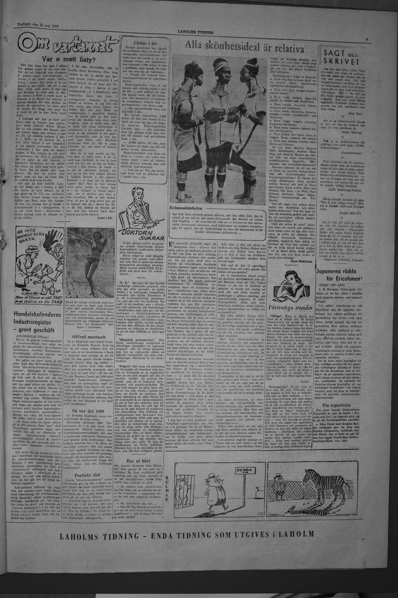 Laholms Tidning Fredag 15 maj 1959, sida 7
