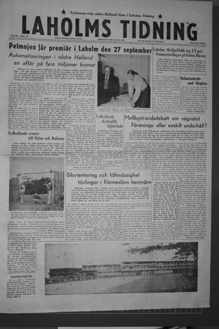 Förstasidan, Tisdag 16 juni 1959