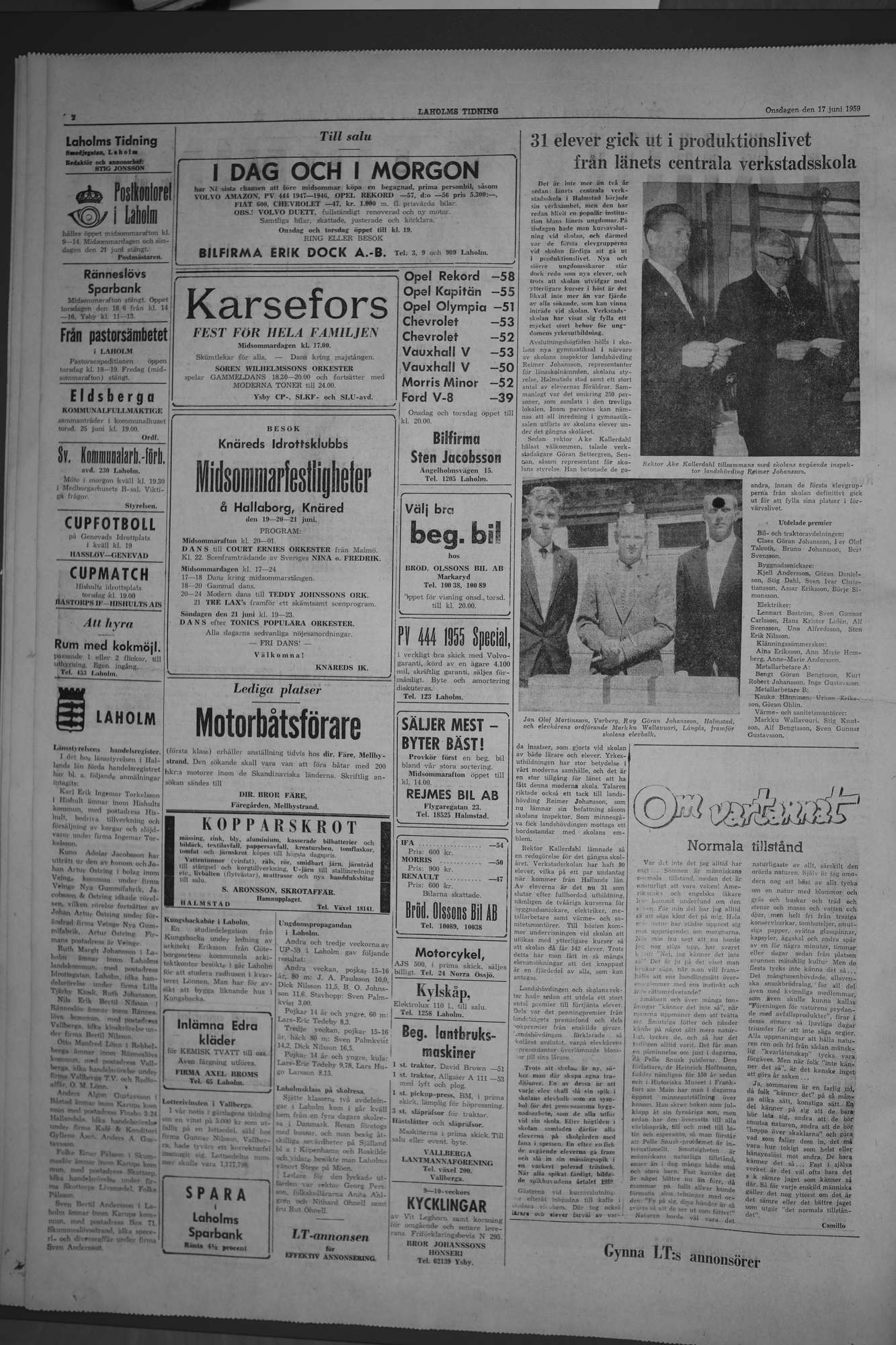 Laholms Tidning Onsdag 17 juni 1959, sida 2