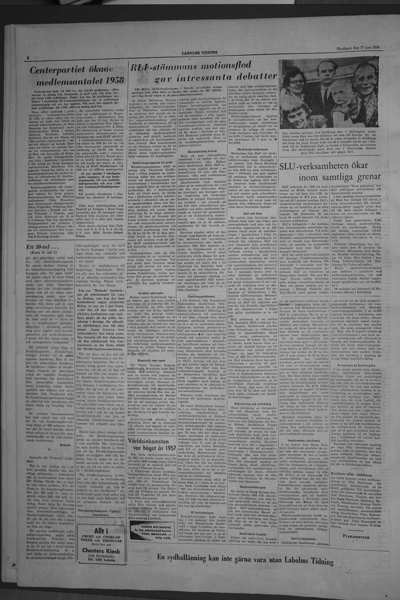 Laholms Tidning Onsdag 17 juni 1959, sida 4