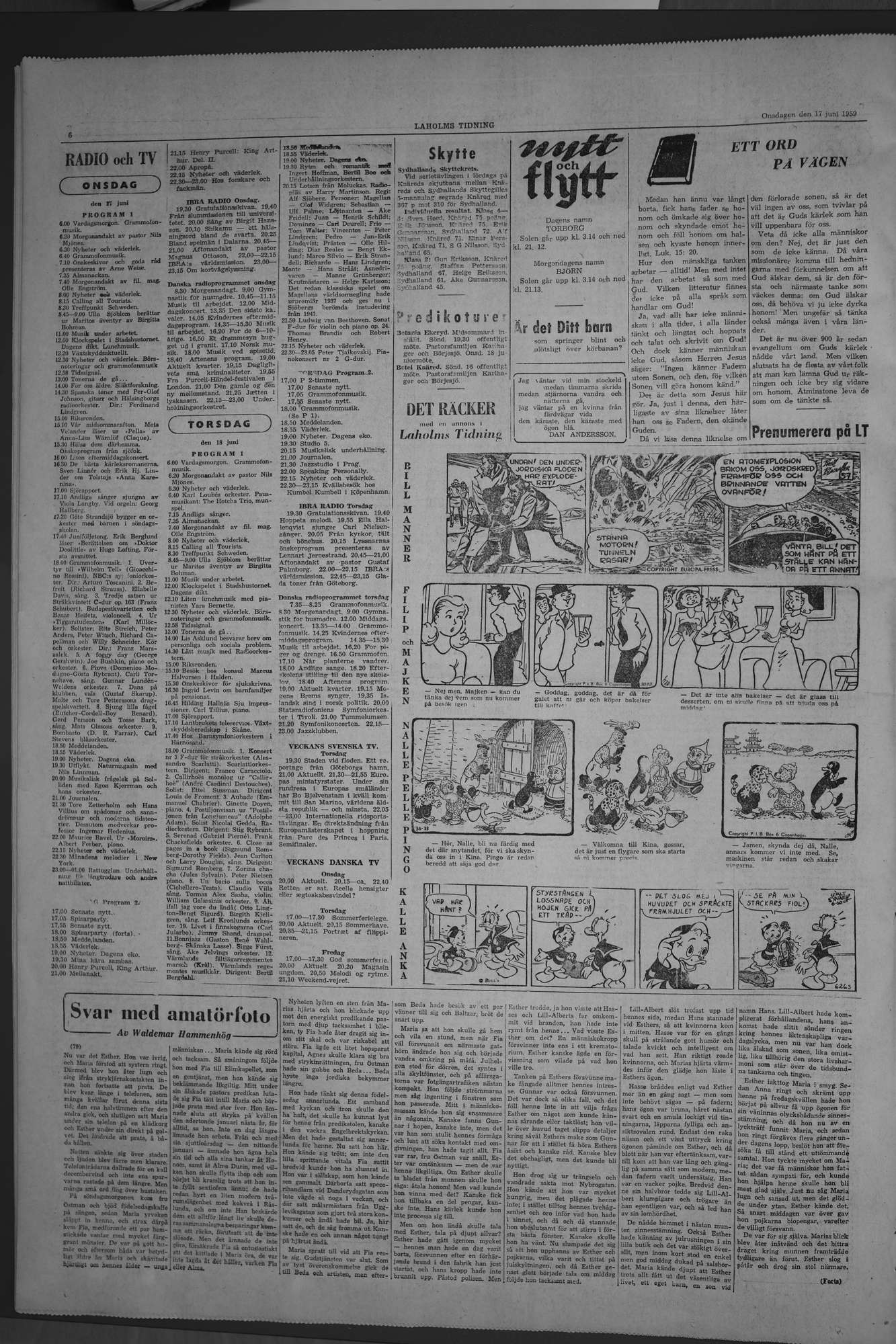 Laholms Tidning Onsdag 17 juni 1959, sida 6