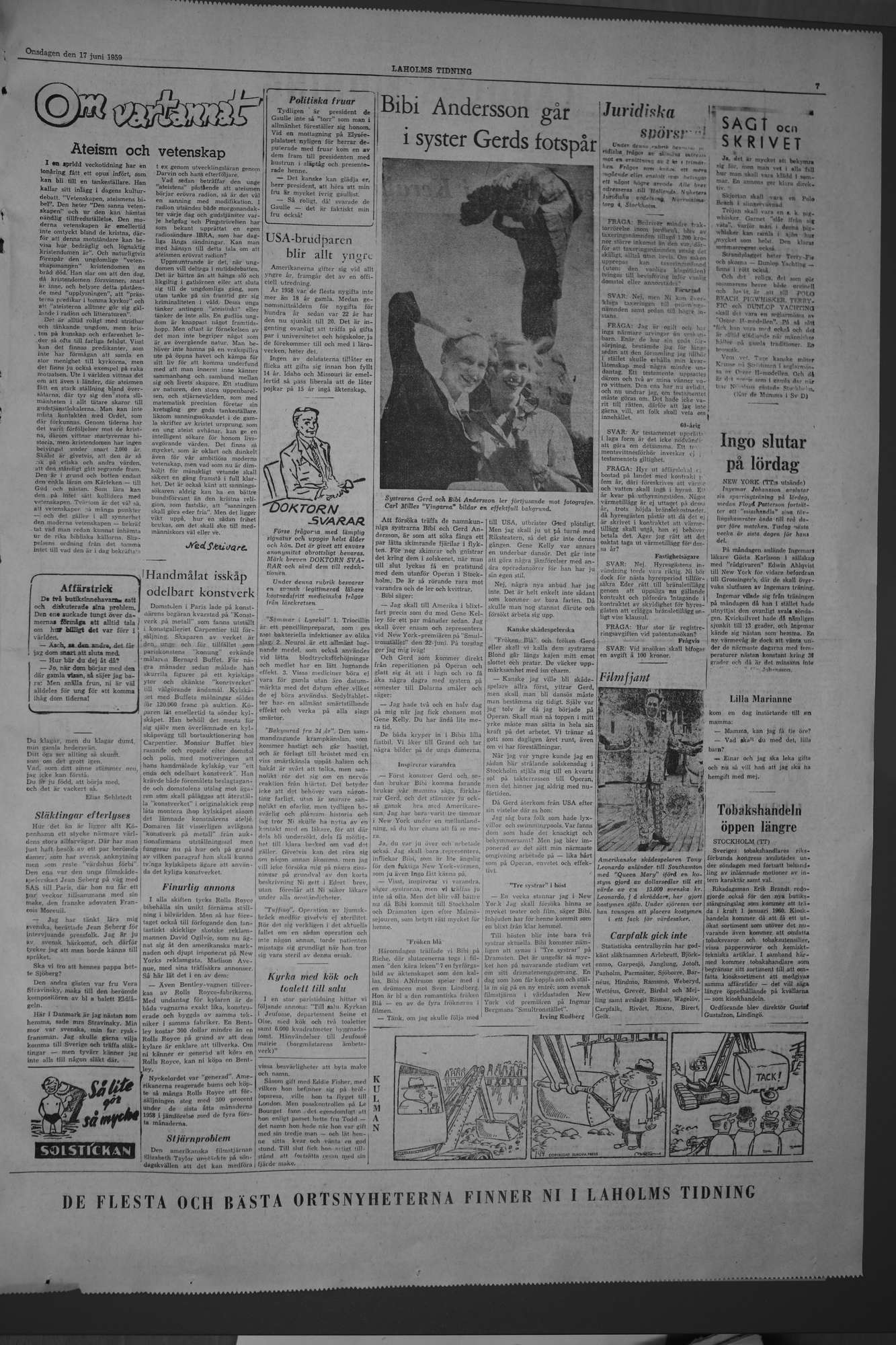Laholms Tidning Onsdag 17 juni 1959, sida 7