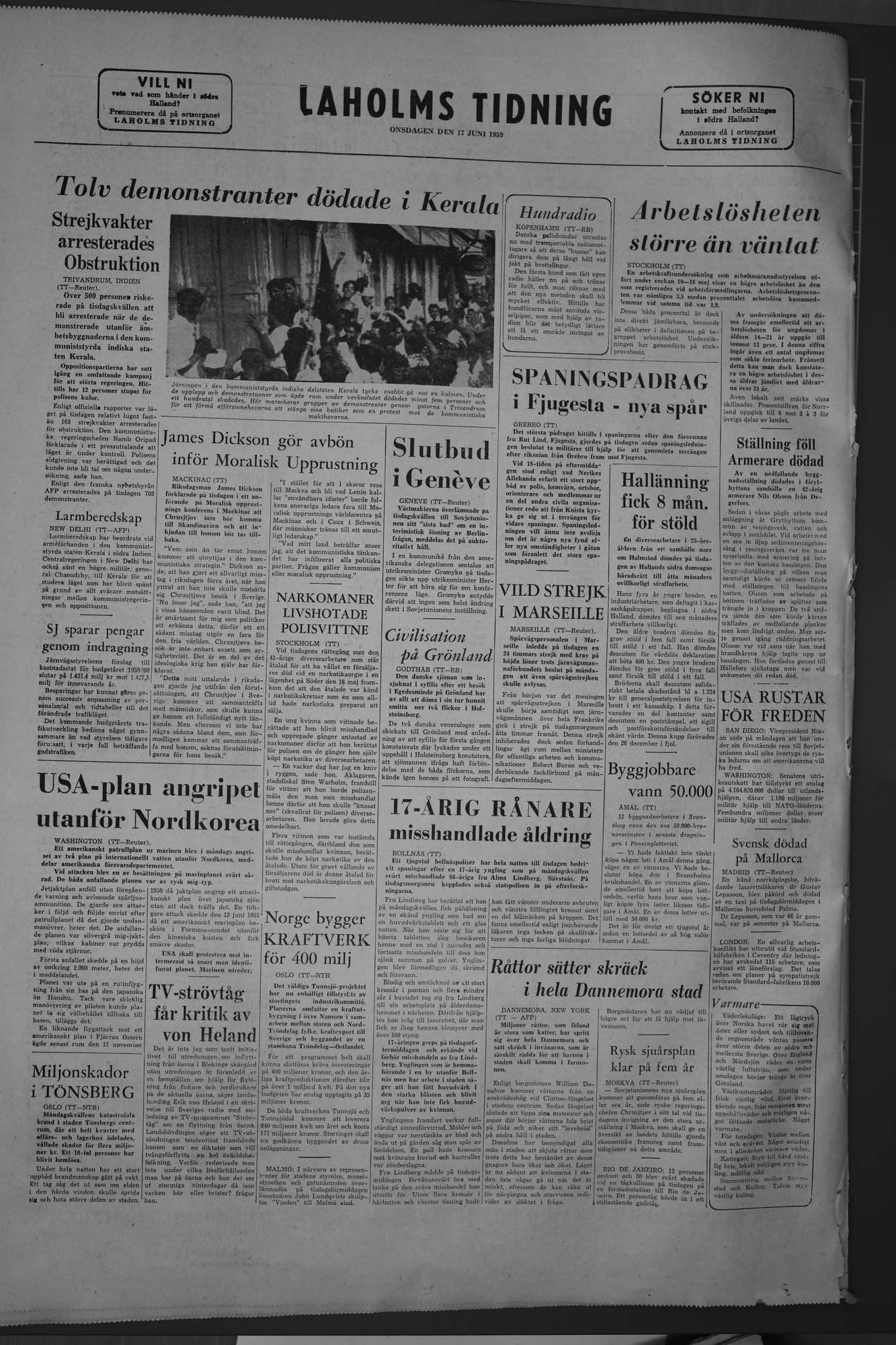 Laholms Tidning Onsdag 17 juni 1959, sida 8