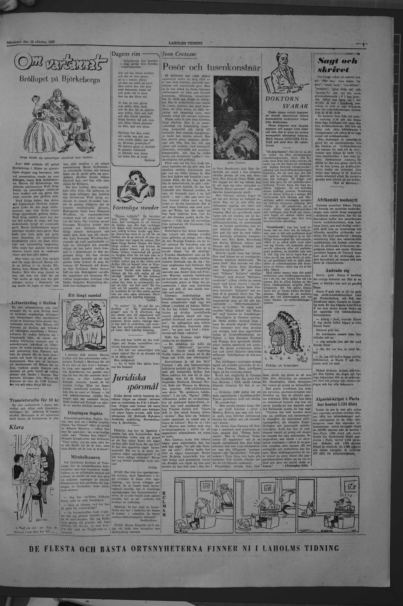 Laholms Tidning Måndag 10 oktober 1960, sida 7