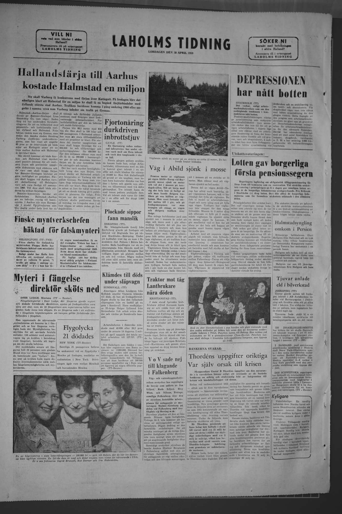 Laholms Tidning Lördag 18 april 1959, sida 8