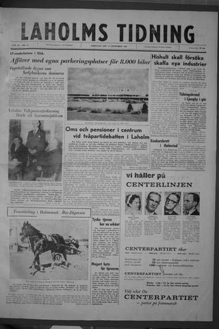 Förstasidan, Lördag 10 september 1960