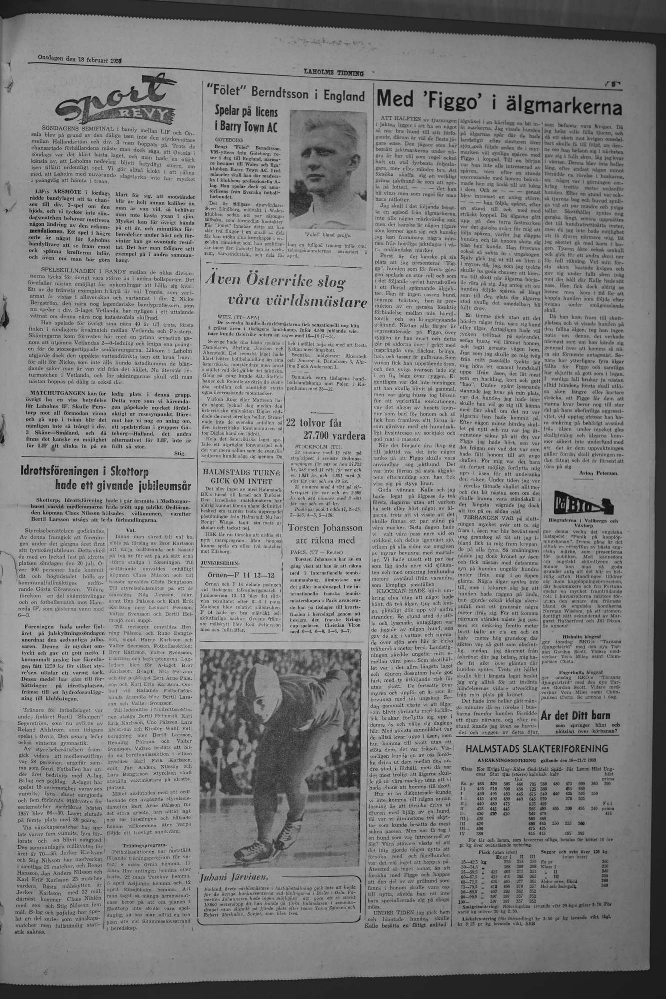 Laholms Tidning Onsdag 18 februari 1959, sida 5