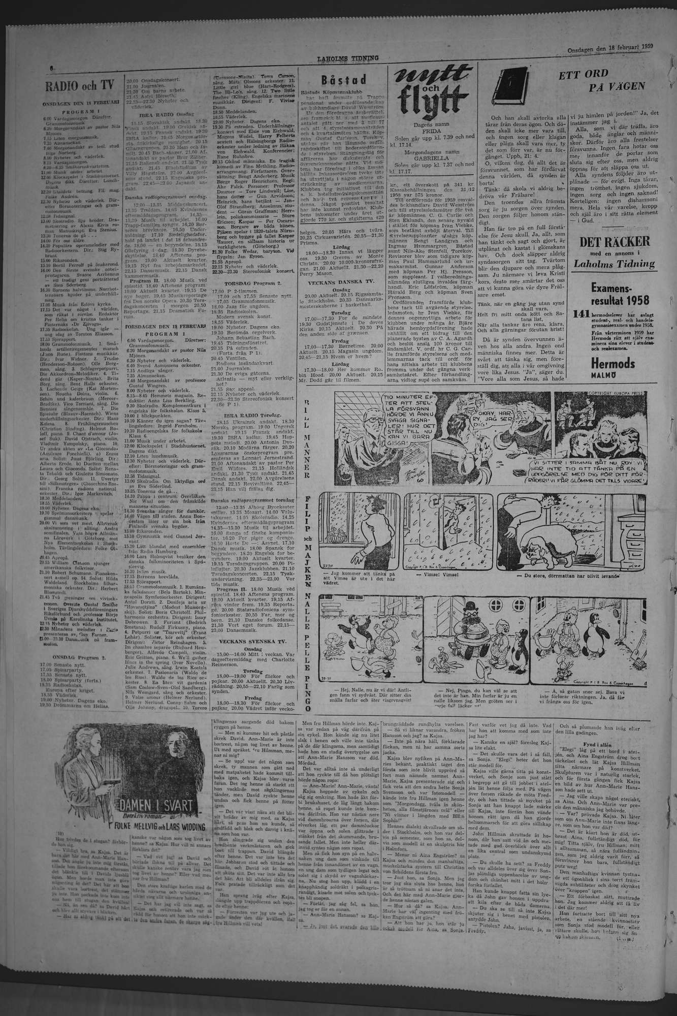 Laholms Tidning Onsdag 18 februari 1959, sida 6