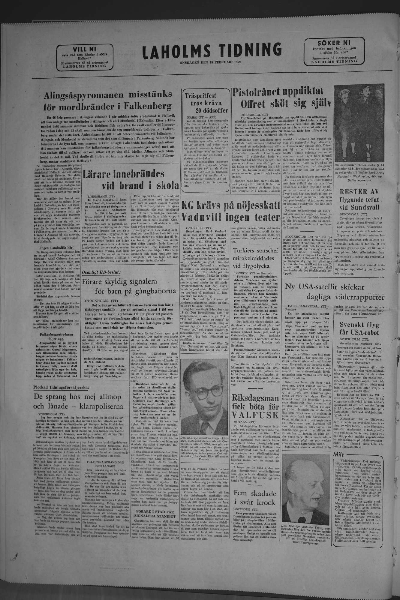 Laholms Tidning Onsdag 18 februari 1959, sida 8