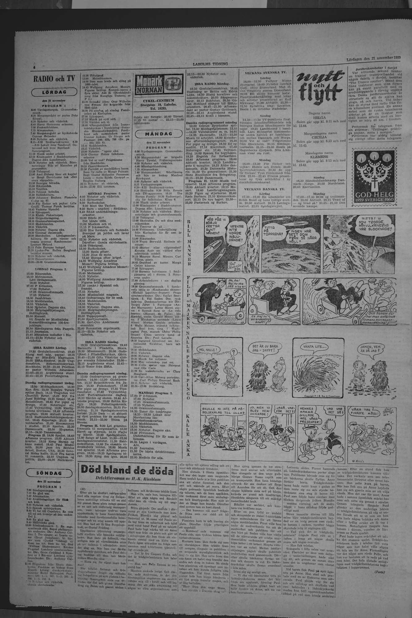 Laholms Tidning Lördag 21 november 1959, sida 6