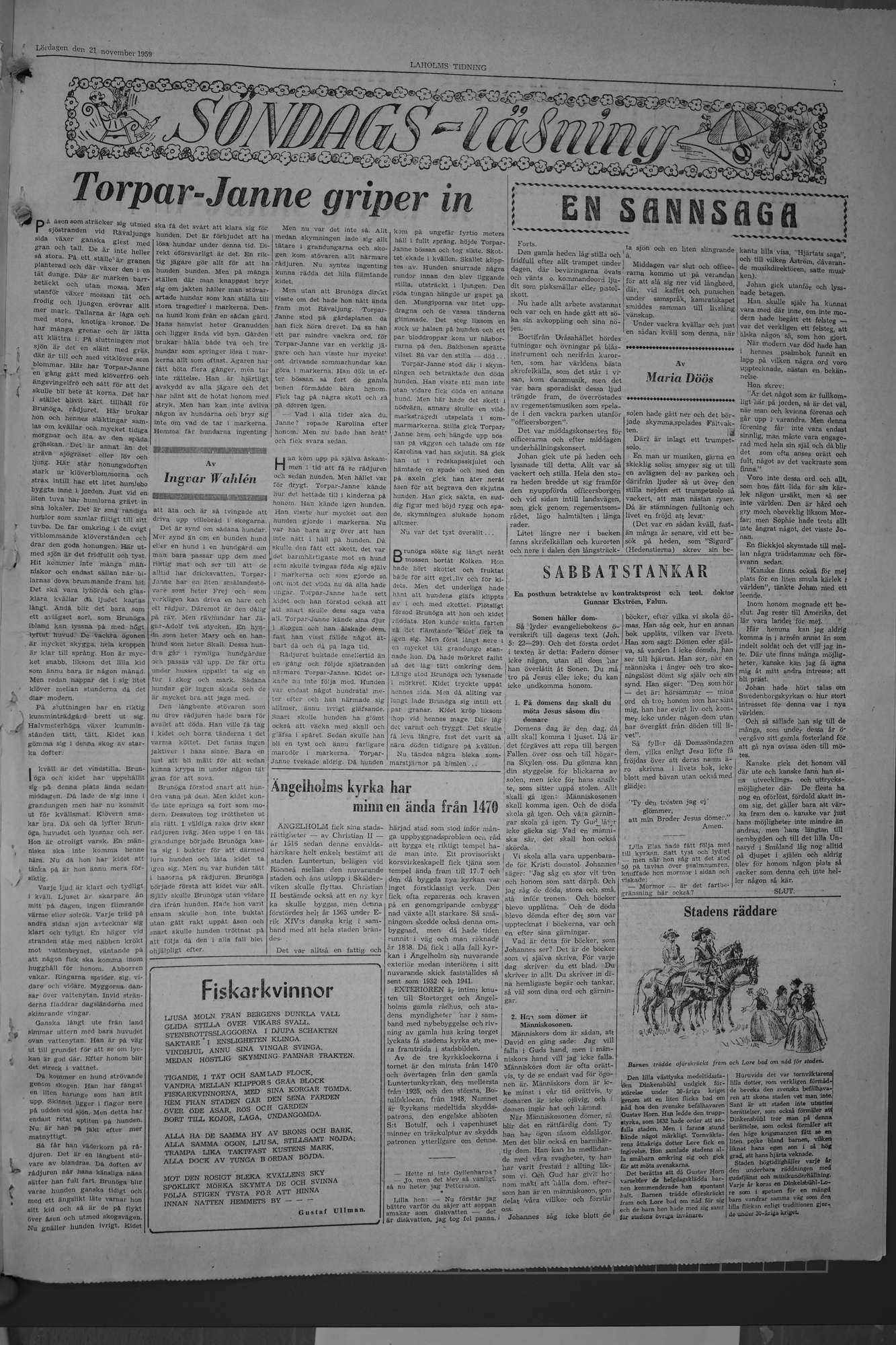 Laholms Tidning Lördag 21 november 1959, sida 7