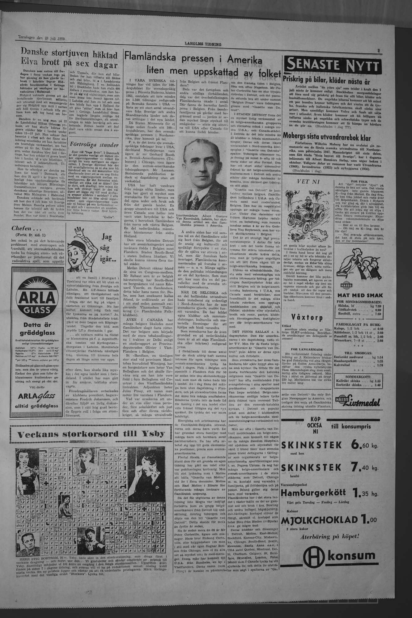 Laholms Tidning Torsdag 23 juli 1959, sida 3