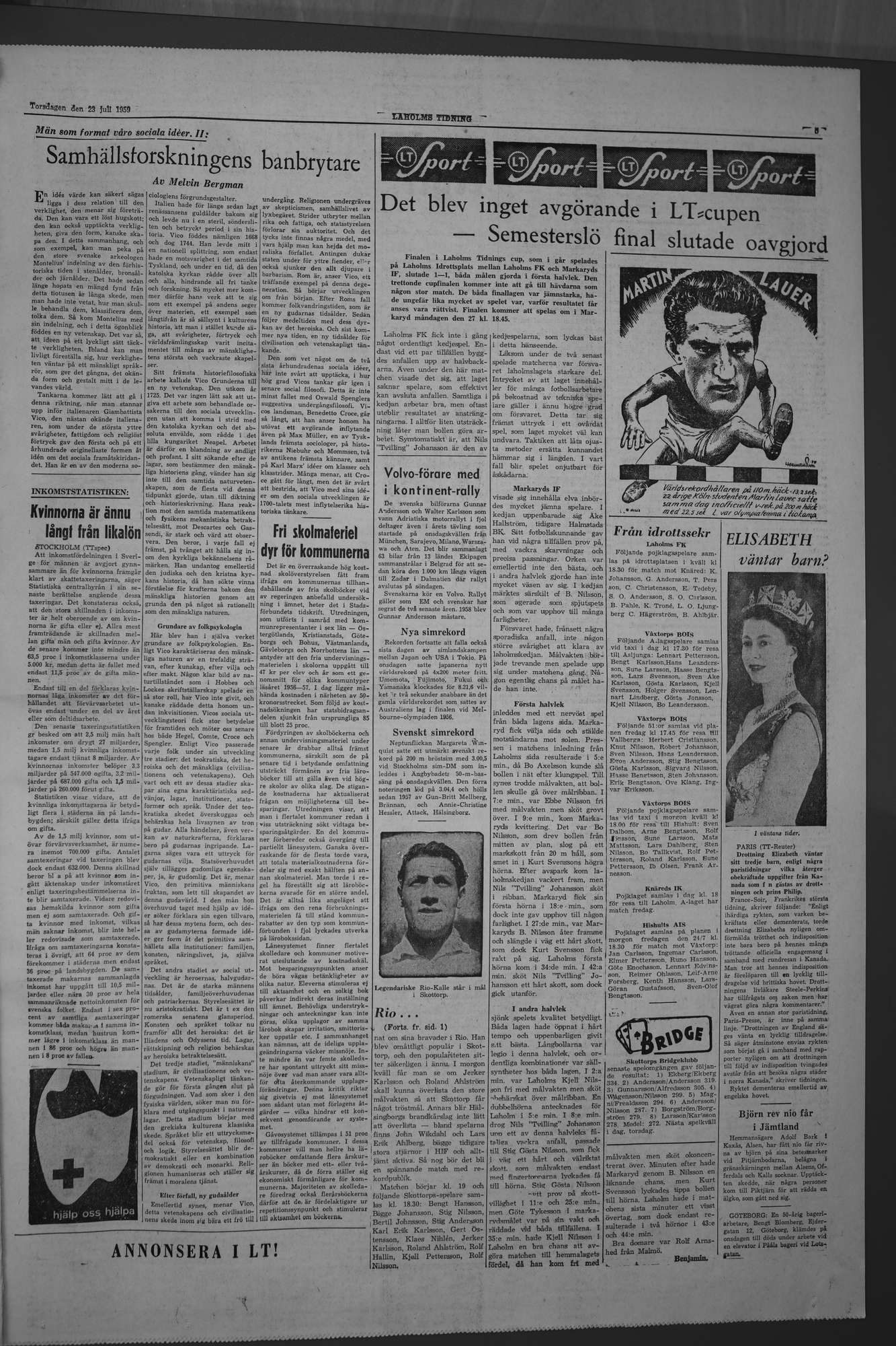 Laholms Tidning Torsdag 23 juli 1959, sida 5