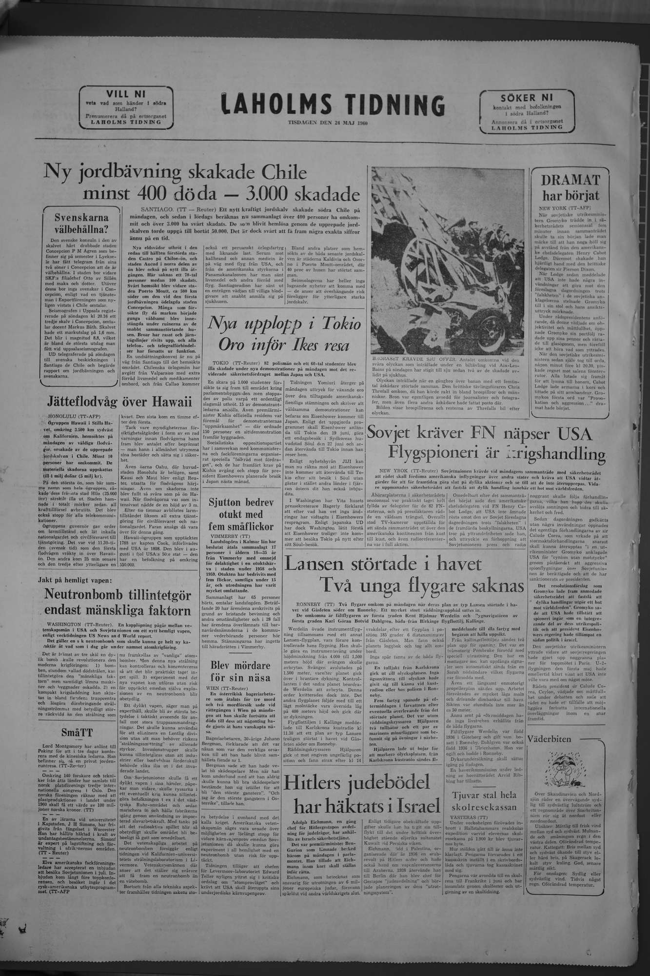 Laholms Tidning Tisdag 24 maj 1960, sida 8