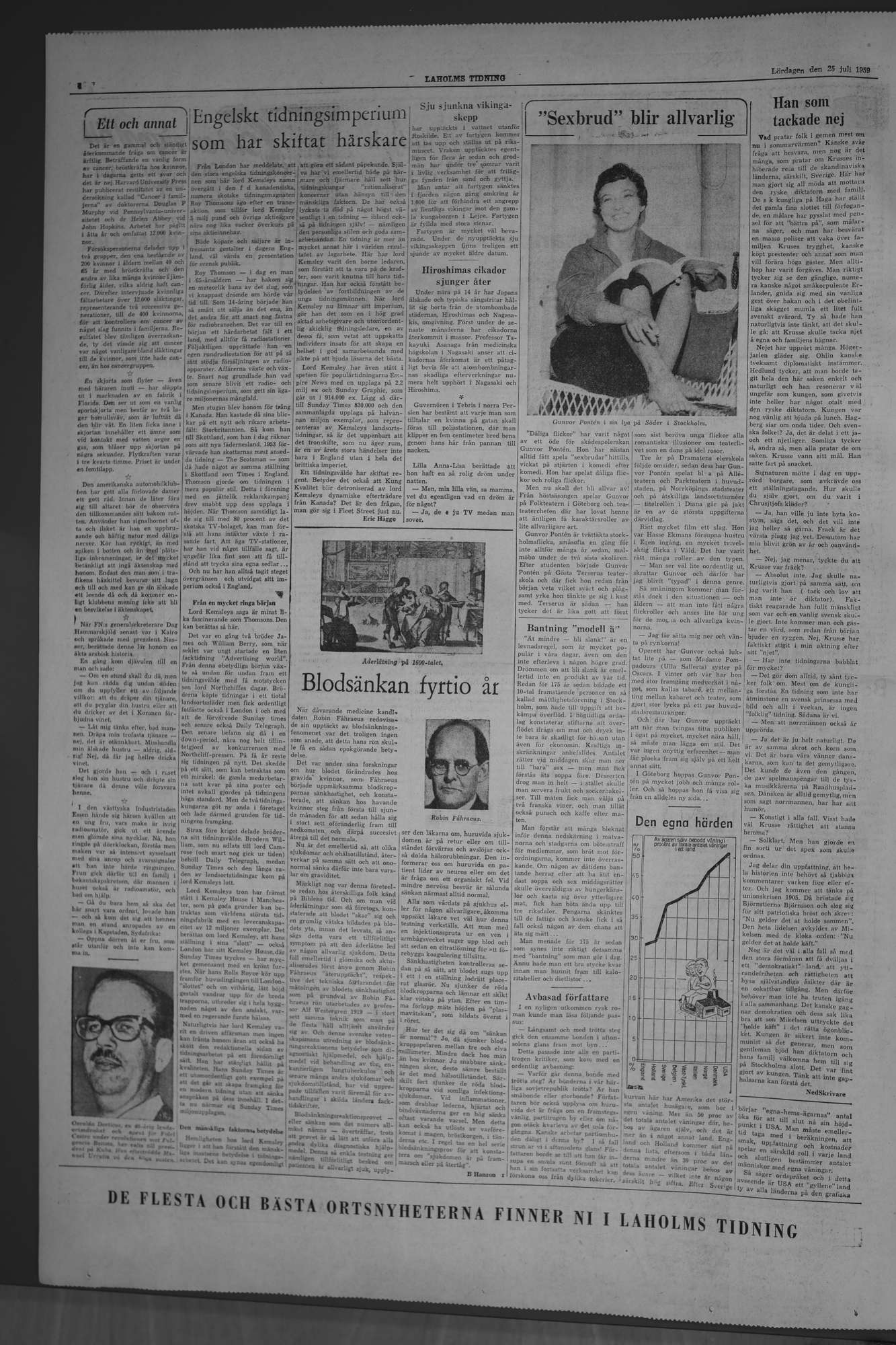 Laholms Tidning Lördag 25 juli 1959, sida 4