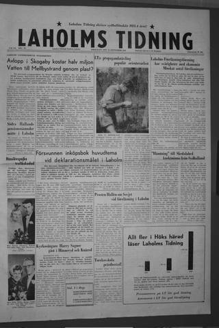 Förstasidan, Fredag 25 september 1959