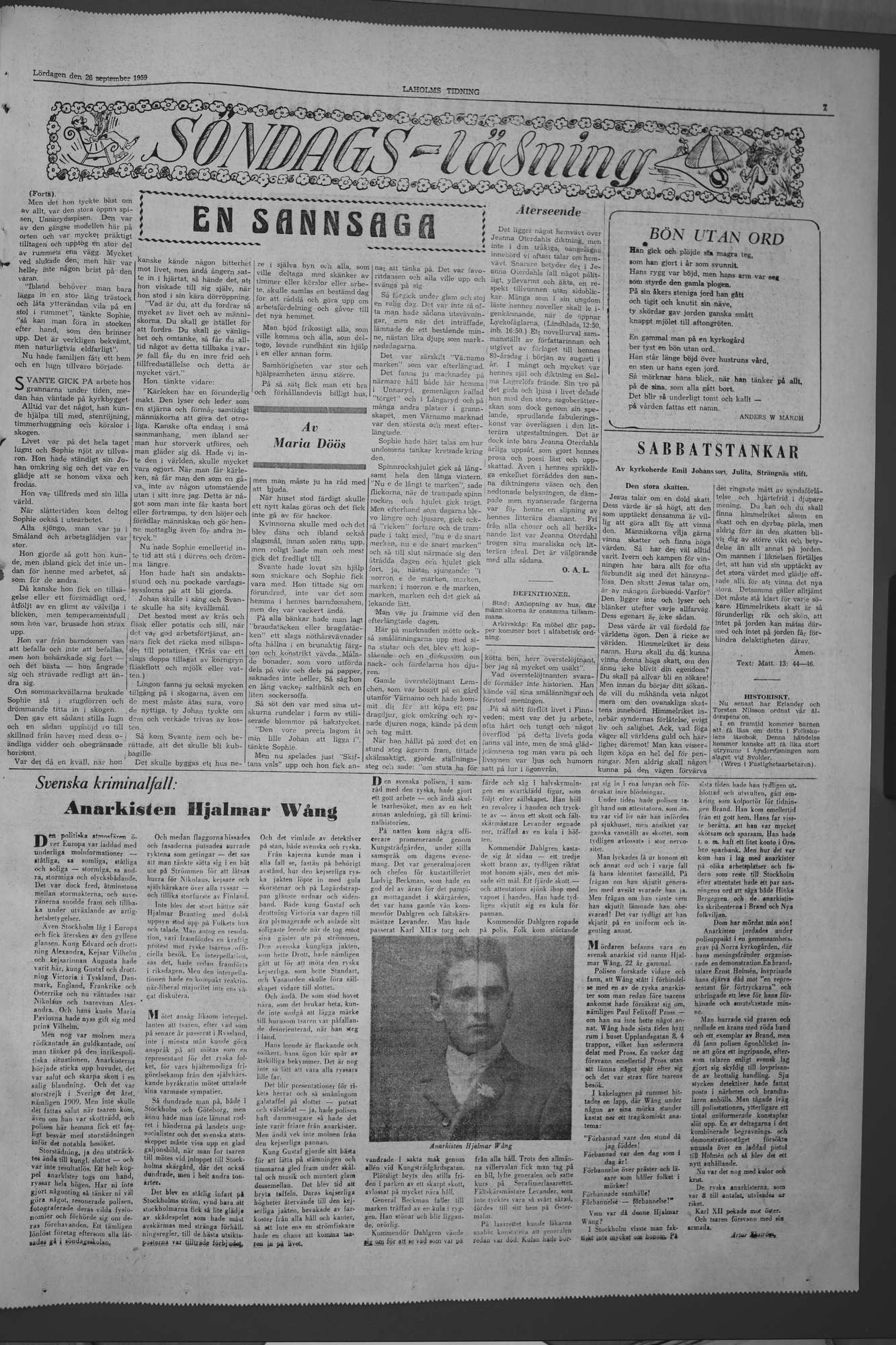Laholms Tidning Lördag 26 september 1959, sida 7