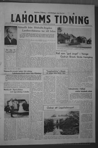 Förstasidan, Tisdag 28 juli 1959