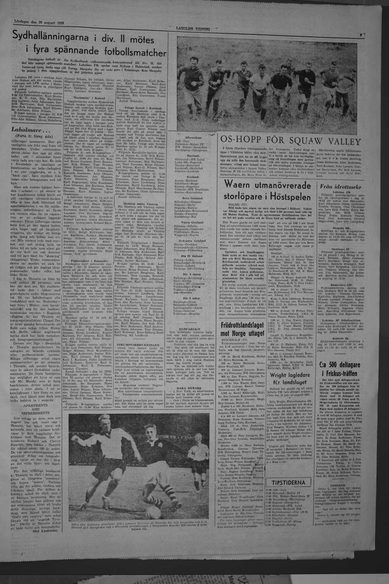 Laholms Tidning Lördag 29 augusti 1959, sida 5