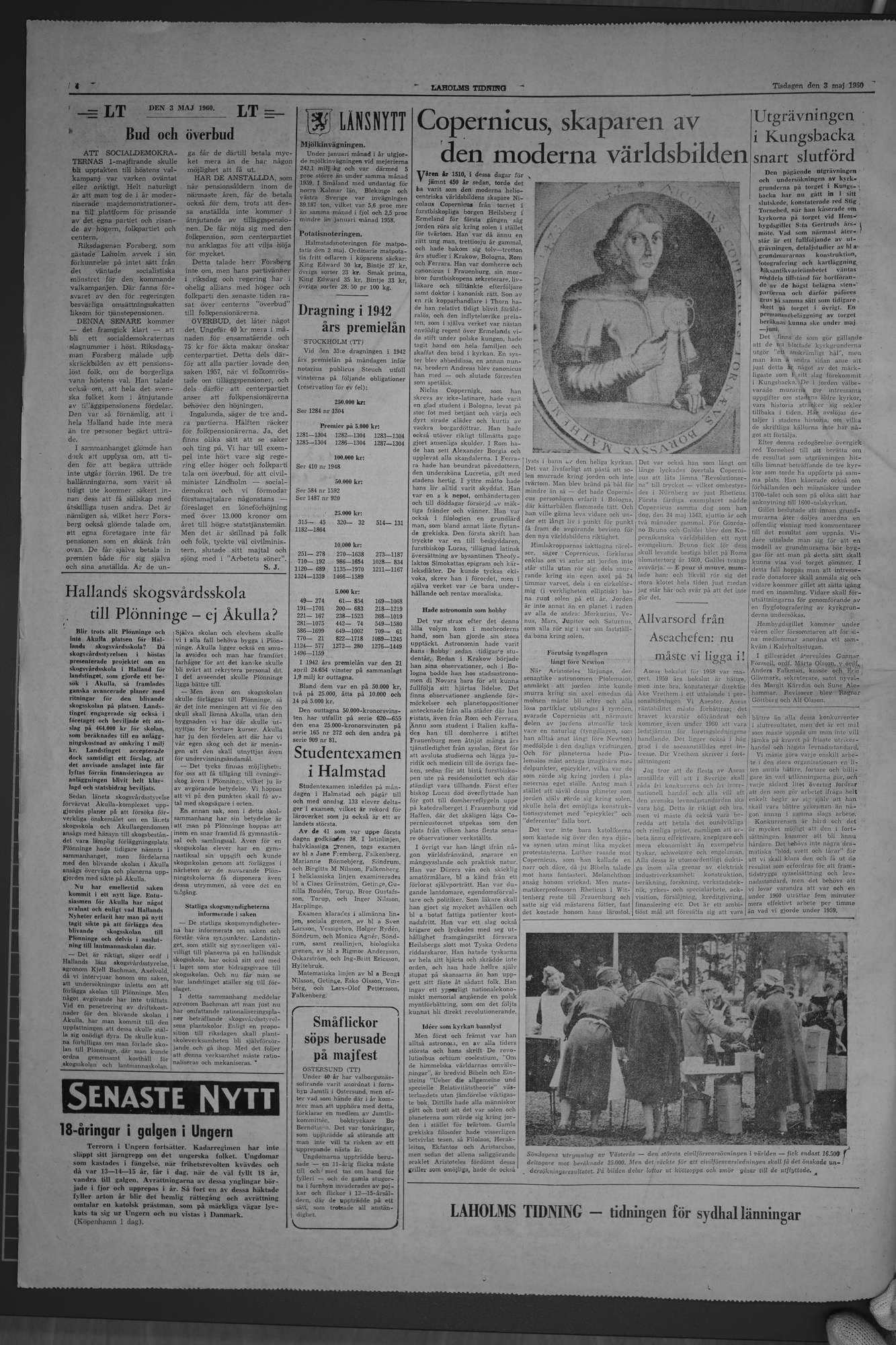 Laholms Tidning Tisdag 3 maj 1960, sida 4